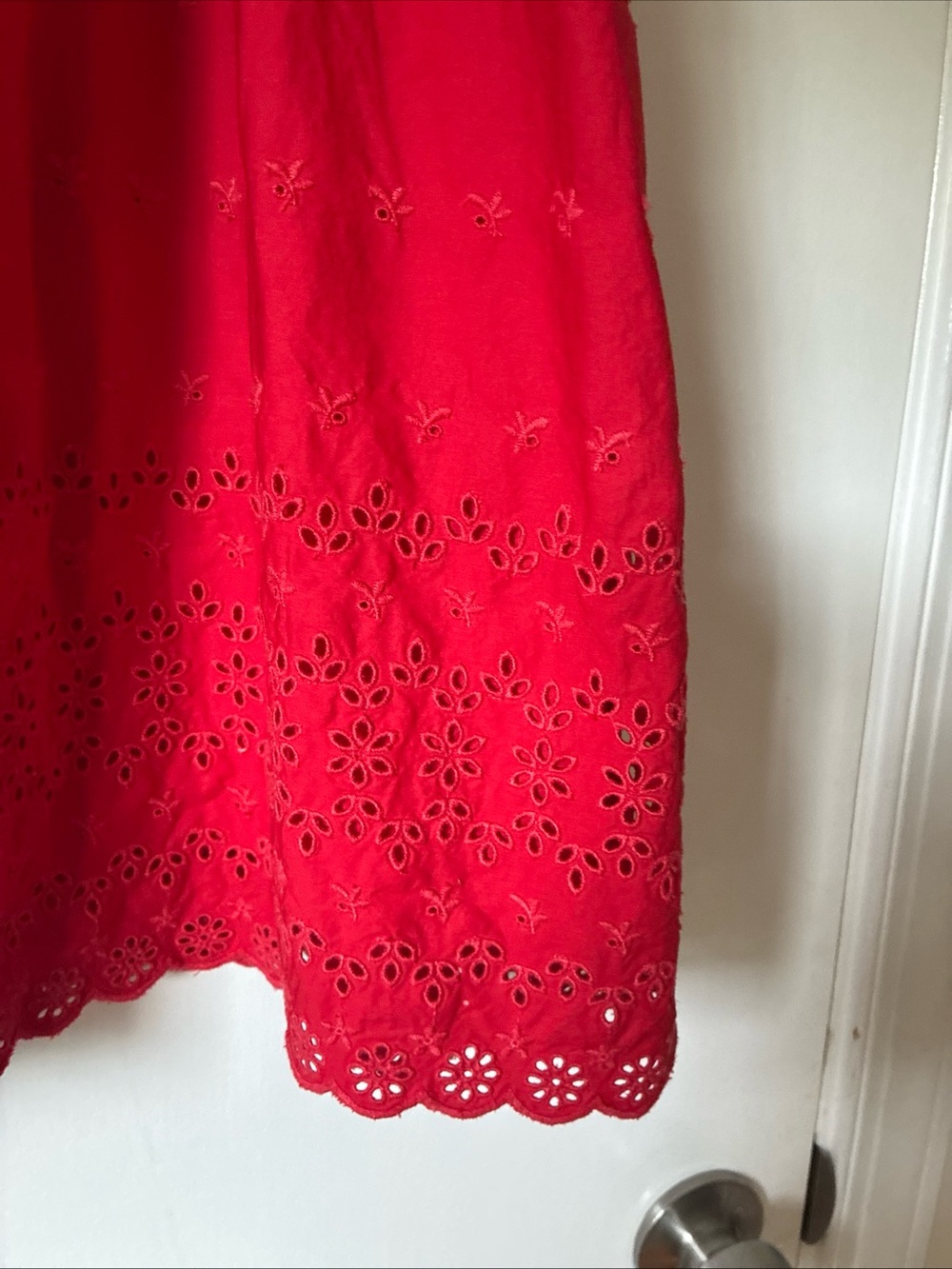 Doen x Gap red eyelet shift mini dress - Picture 5 of 7